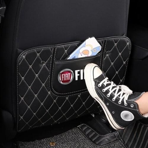 Car Seat Back Anti-Child Kick Pad Anti-Dirty Leather Covers Auto Accessories For FIAT 500 Grande Punto Tipo Abarth Stilo UNO Pan