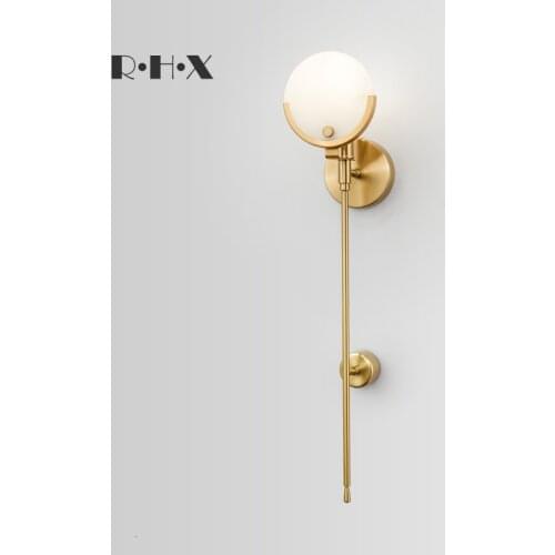 Loft bed wall lamp glass wall sconces stone led iron bedroom dining room corridor wall lamp cabecero de cama espelho wall lamp