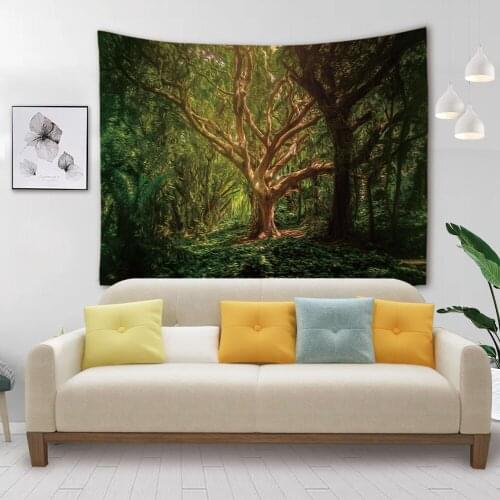 Nature Original forest tapestry wall blanket Life Tree Green 3D Wall Decoration Bedroom home makeover tapestry