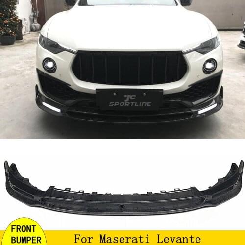Carbon Fiber Front Bumper Lip Spoiler for Maserati Levante 2016 2017 2018 2019 2020 Head Bumper Chin Guard