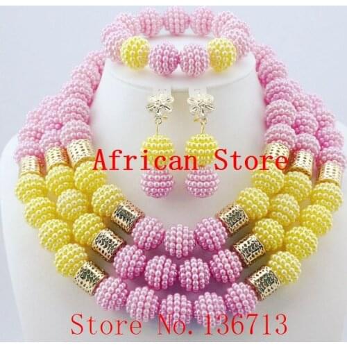 Handmade African Jewelry Bead Set Charming Nigerian Bead Set New Arrival Free Shipping 3-4