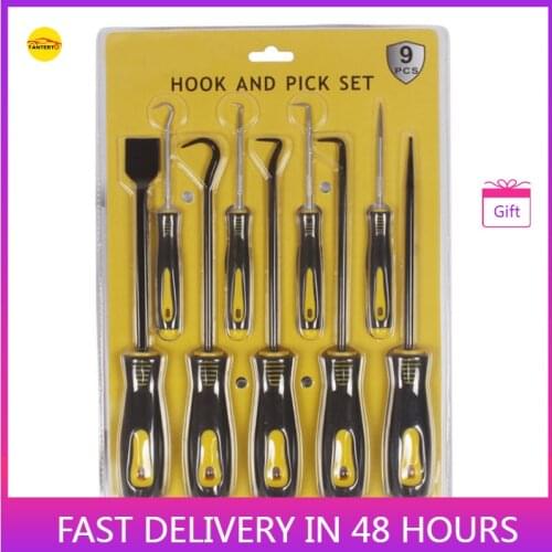 9 Piece Scraper Hook And Pick Set Oil Seal Puller Oring Hook Seal Screwdriver