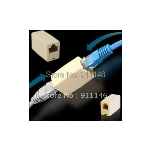 10/20PC Network Ethernet Dual Straight Head Lan Cable Joiner Coupler RJ45 CAT 5 5E 6 6a Extender Plug Network Cable Connectors