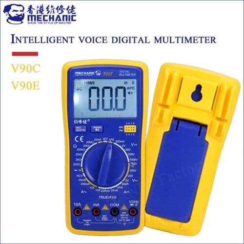 MECHANIC V90C V90E Intelligent Voice Broadcast Multimeter Automatic Digital Display Electrician Precision Measuring Instrument