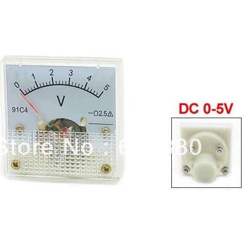 DC 0-5V 3V 10V 15V 20V 30V 50V 100V 150V 250V Analog Panel Volt Voltage Meter Voltmeter Gauge 91C4 Pointer DC voltmeter