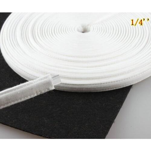 High Quality 12yds Polyester Cotton Boning Cotton Covered plastic 1/4" Black for nursing skirt hoody