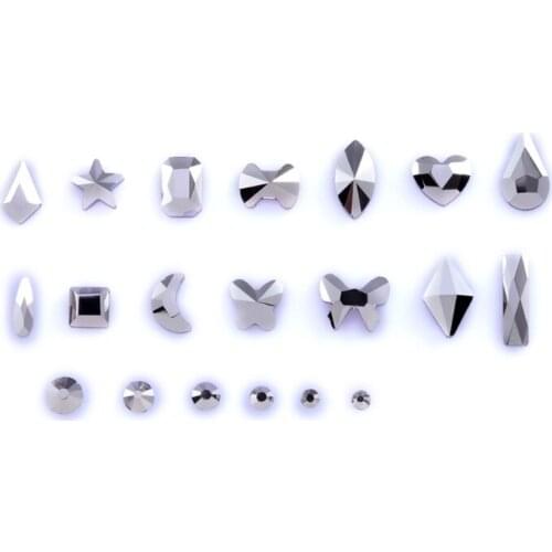 Q1FB 21 Grids Nail Art Jewelry Irregular Beads Crystal Decoration Flatback Glass 3D Rhinestones DIY Nail Set Accessories