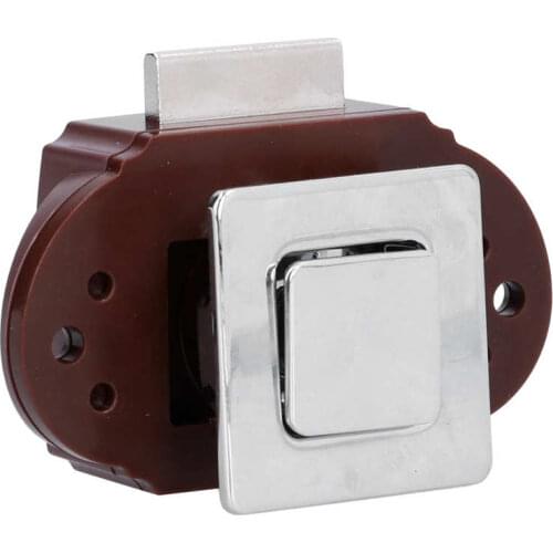 Camper Latch Push Button Catch Lock Square Metal Cabinet Keyless Latch Knob for Cupboard Yacht