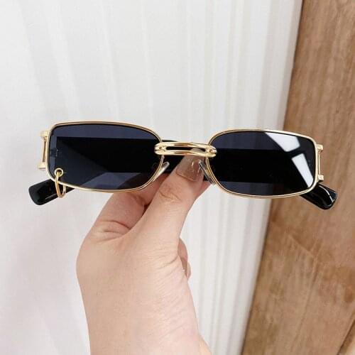 Womens Sunglasses Trending Luxury Brand Square Men Glasses Vintage Metal Black Lenses Outdoor Travel Driving Decorative glasses