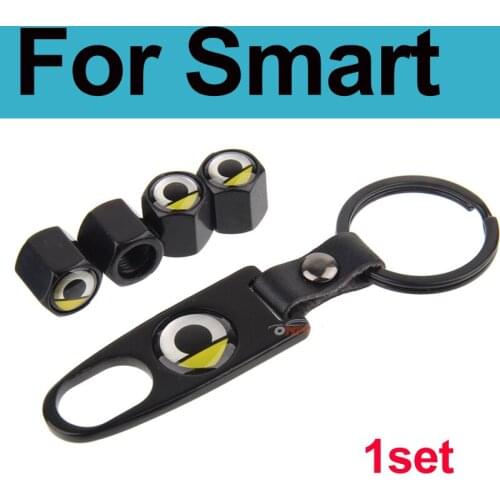 1set Car Accessory Smart Logo Auto Rim Tire Valve Caps Cover Dust-proof for B for Black star for W204 W124 W201 W202 W212