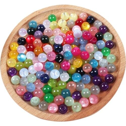 10Pcs/Set 11.5mm Resin Round Beads Cheongsam Pearlescent Small Buttons Imitation Jade Partial Holes for DIY Sewing