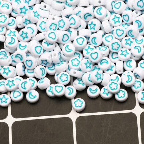 100-500pcs White Round Acrylic Spacer Beads 4x7mm Mixed Pattern Loose Beads For Jewelry Making DIY Beaded Accessories