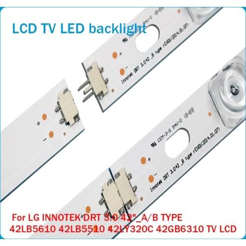 100%NEW!! 8 PCS(4*A,4*B)825mm LED strip 8 leds For LG INNOTEK DRT 3.0 42"_A/B TYPE 42LB5610 42LB5510 42LY320C 42GB6310 TV LCD