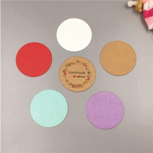 100Pcs Round Shape Multi Color New Gift Tags Blank Printed Accept Custom Logo Jewelry Party Gift Cards Wedding Decorative Tags