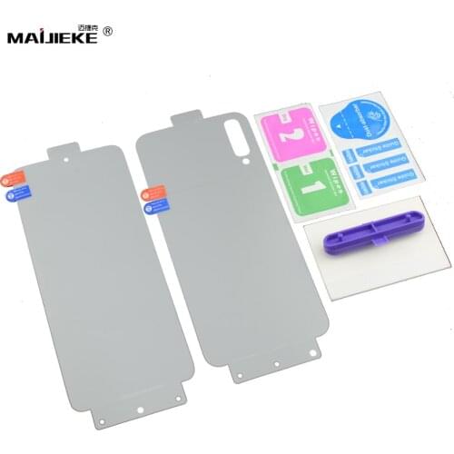 2PCS 6D Front+Back Soft TPU Screen Protector Film For Samsung Galaxy A70 Hydrogel Film With Install Tools Not Glass