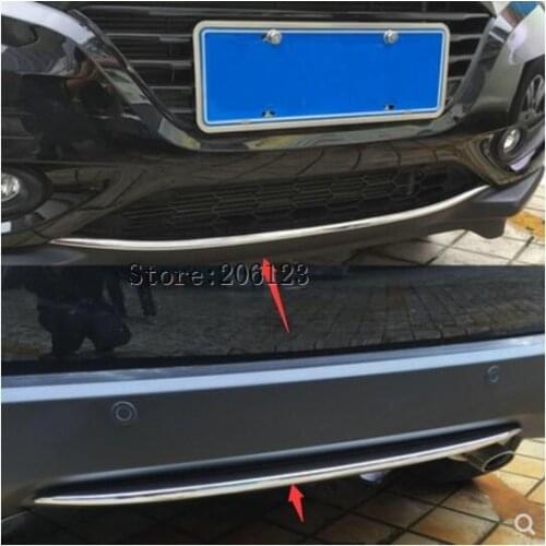 For Honda HRV HR-V Vezel 2014 2015 2016 2017 ABS ChromeFront And Rear Bumper Grill Cover Trims Decoration 2Pcs Car Styling