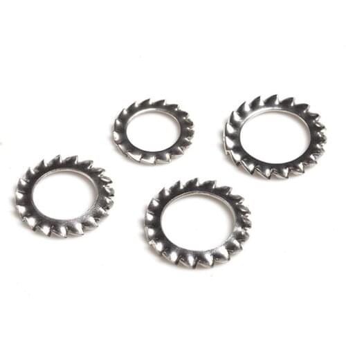 20pcs M14 M16 M20 Stainless Steel External Serrated Shake-proof Washer Lock Washer External Toothed Gasket Washers