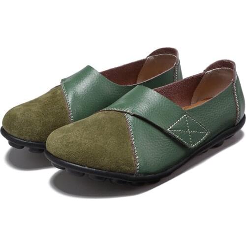 2020 Spring Large Womens Shoes Casual Versatile Womens Single Shoes Low Top Comfortable Velcro Doudou Shoes