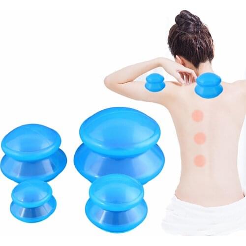 4/1 Pcs Vacuum Cupping Set Silicone Cups Anti Cellulite Rubber Weight Loss Chinese Therapy Suction Cup Body Massage Care