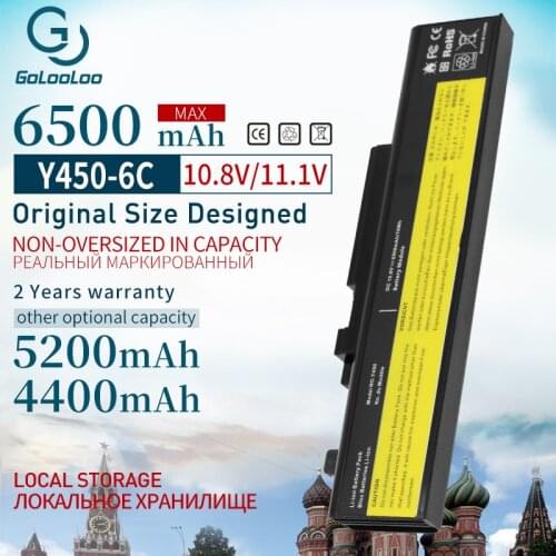 Golooloo 6 Cells Laptop Battery For Lenovo IdeaPad Y450 Y450A Y450G Y550 Y550A Y550P 55Y2054 L08L6D13 L08O6D13 L08S6D13