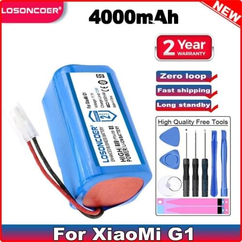 LOSONCOER 4000mAh Vacuum Battery For XiaoMi G1 For Panasonic MC-WRC53, For Phicomm X3, For FLYCO FC9601, FC9602