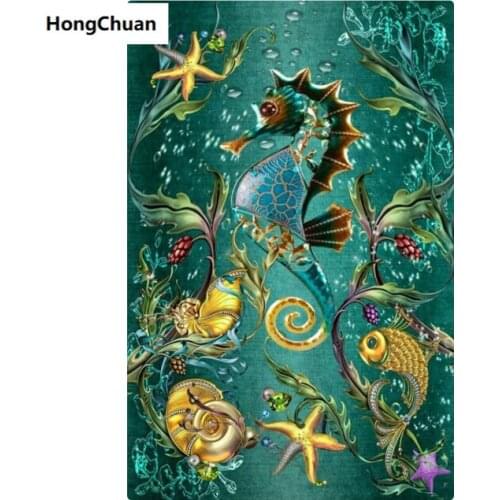 Diamond embroidery, cute seahorse, 5d diamond painting square, round diamond inlay, rhinestone pictures, cross stitch, new year