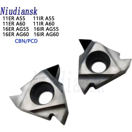11ER A55 A60 16ER A55 A60 11IR 16IR AG55 AG60 PCD CBN Threading Diamond Inserts Thread Turning Tool CNC Lathe Tool Blade