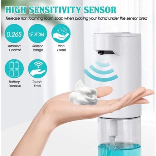 350ml Smart Sensing Automatic Foam Soap Dispenser Shampoo Pump for Home Hotel Hand Washing Device Bathroom Accessories 2020