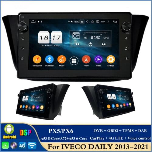 4gb+128gb CarPlay DSP 9" PX6 Android 10 Car DVD Player for IVECO DAILY 2013-2021 Radio GPS Bluetooth 5.0 WIFI Easy Connect