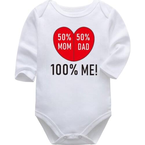 Newborn Bodysuit For Boys And Girls Long Sleeve Cotton Funny Letter Print White Body Infant Onesie New born Outfit Baby Clothes