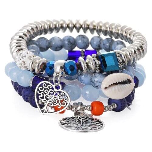 ORNAPEADIA Tree of Life Bracelet for Women Bohemian Bracelet Hollow Love Separable Color Beads Beaded Bracelet Jewelry