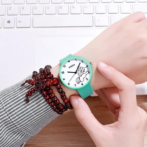 New popular childrens cartoon unicorn girl candy color jelly girl junior high school pupil girl quartz watch