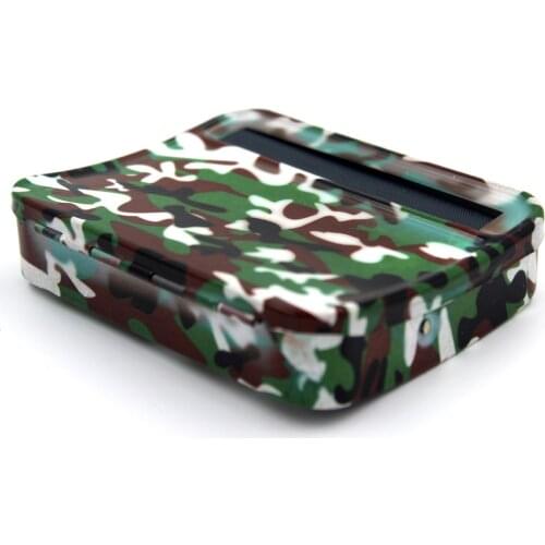 Personality 70MM Camouflage Color Stainless Steel Rolling Machine Box Case Cigarette Tobacco Roller,Color Random