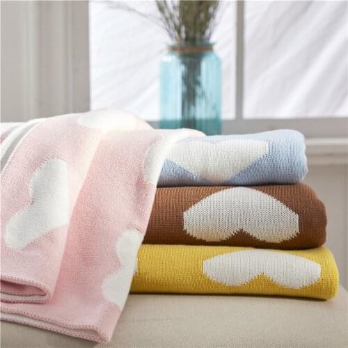 Baby Blankets Knitted Blanket Newborn Baby Swaddle Wrap Cotton Boys Girls Blanket Infant Crib Bedding Stroller Receiving Blanket