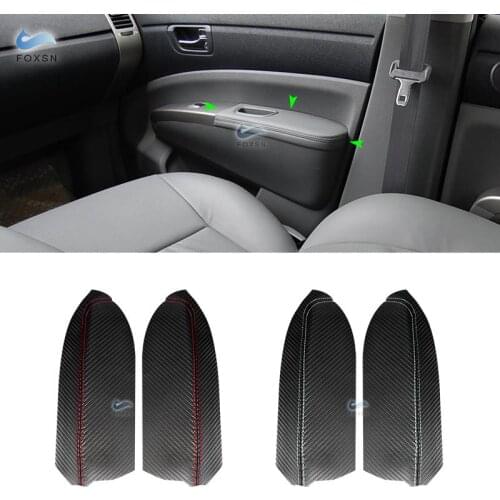 For Toyota Prius 2004 2005 2006 2007 2008 2009 2pcs Carbon Texture Leather Front Door Armrest Panel Cover Protective Trim