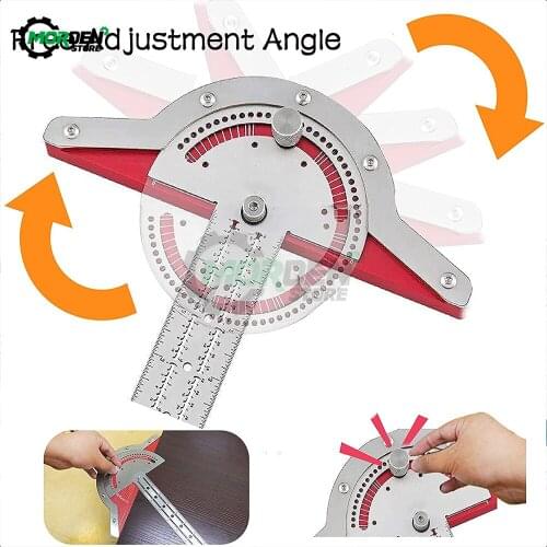 Edge Rule Efficient Protractor Angle Woodworking Ruler Angle Measure Stainless Steel Carpentry Tool Accessories