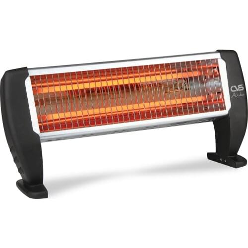 Electric Heater TILTING SAFETY 1200 Watt 2 Rod Quartz Elliptical Coiled Wires Providing 25% More Efficiency