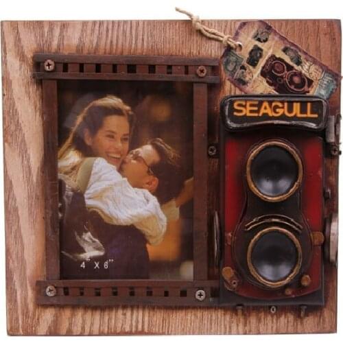 Photo Frame Vintage Camera Metal Wood Gift Decorative Trinket Large Miniature Nostalgic Handmade Hand Painted Quality Durable