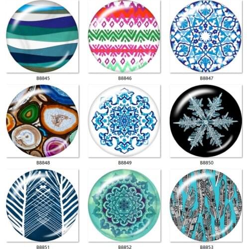 Back Making Findings Cabochon Mixed Glass Feather Stripes 12mm/18mm/20mm/25mm Round Bloom Chunks jewelry Flat Pattern B8845