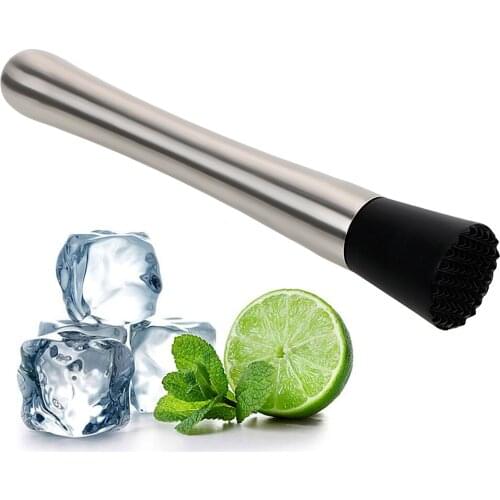 HILIFE Stainless Steel Metal Masher Cocktail Shaker Barware Swizzle Stick Wine Tools