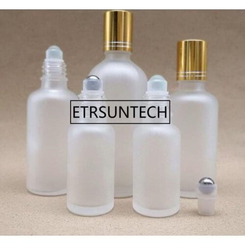 Frost Refillable Glass Essential Oils Roller Bottles 5ml 10ml 15ml 20ml Roll On Perfume Beauty Bottles F1185