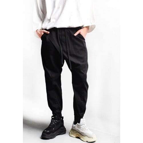 Mens trousers new trend leisure performance mens Harlan Leggings front pleat show thin large pants