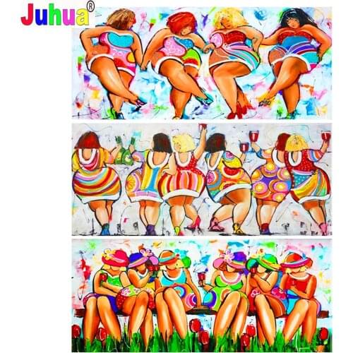 Fat lady DIY Diamond painting kits Full Square/Round fashion woman Diamond Embroidery mosaic diamond stitch home decor