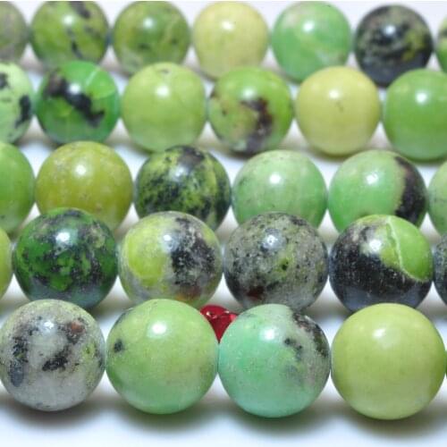 Natural Australian Jade chrysoprase Smooth Round Loose Beads Wholesale Gemstone Semi Precious Stone Bracelet Jewelry Making 15"