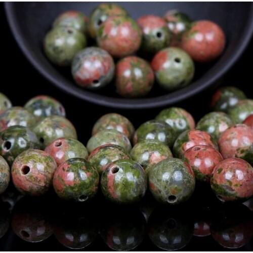 Natural Unakite Stone Round Loose Spacer Beads For Jewelry Making DIY Bracelet Handmade 4/6/8/10/12mm