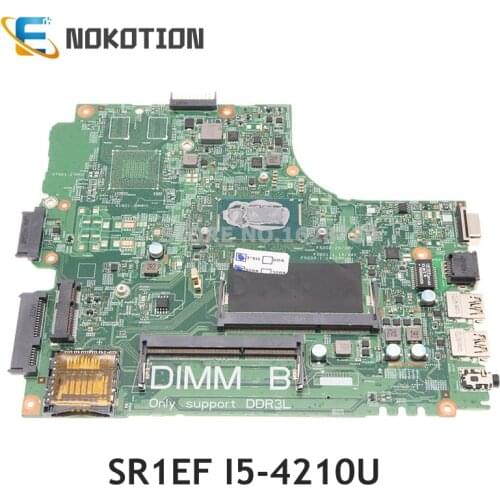 NOKOTION For Dell latitude 3440 Laptop Motherboard CN-0W65G8 0W65G8 DL340-HSW MB 13221-1 WVPHP SR1EF I5-4210U CPU DDR3L