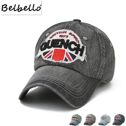Belbello New style Spring Do old water washing Baseball cap Mens womens Cotton cowboy hat High quality Sun hat