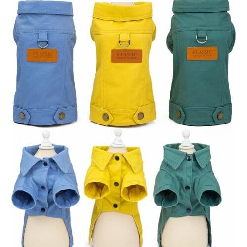 Luxury Winter Dog Jacket Puppy Dog Clothes Pet Outfits Dog Denim Coat Jeans Costume Chihuahua Poodle Bichon Pet Clothing