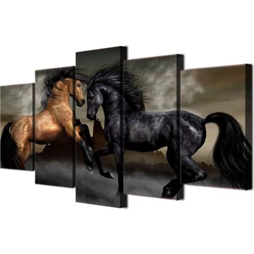 Horses Posters and Prints Modern Landscape Painting Pictures Wall Art for Living Room,Ready To Hang Drop Shipping