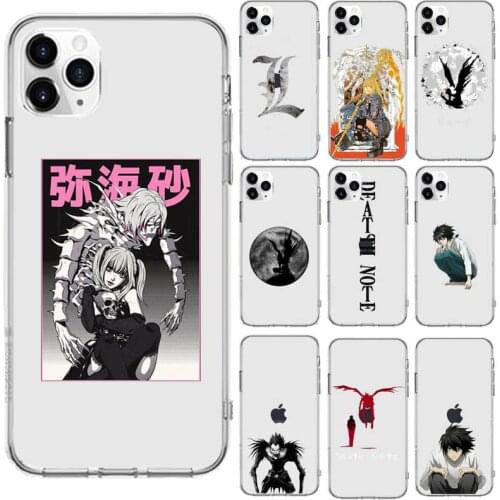 Rem and misa death note anime cool Phone Case Transparent for iPhone 6 7 8 11 12 s mini pro X XS XR MAX Plus shell тетрадь смерт